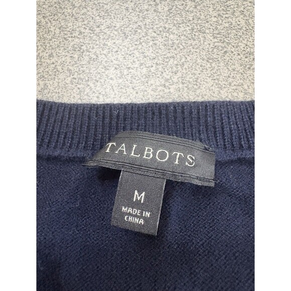 TALBOTS Women Navy Sea Embellished Casual Pink Crabs Green Anchor Medium Sweater - Picture 4 of 5